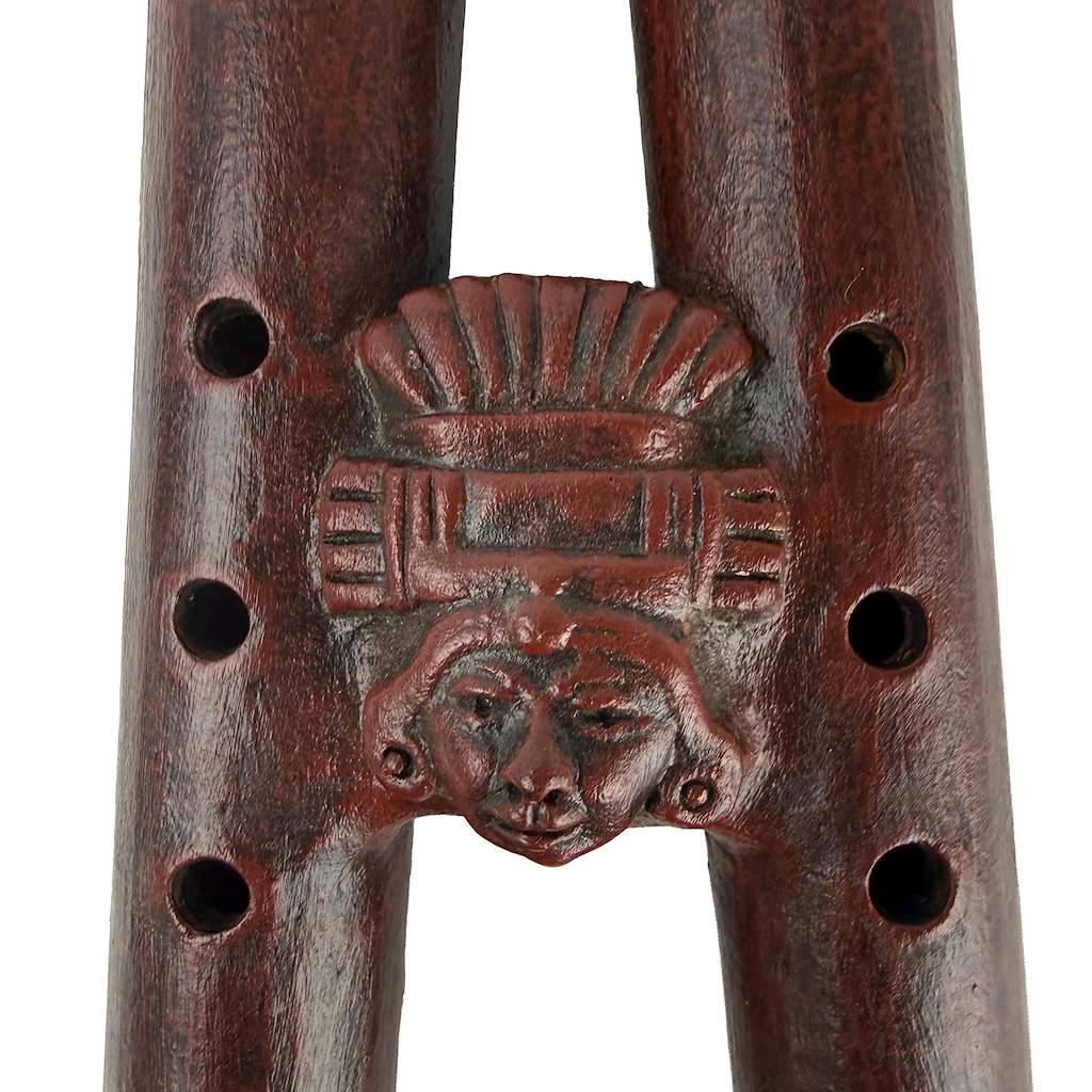 Native American Wobbling Double Clay Flute in C, by Nash Tavewa 