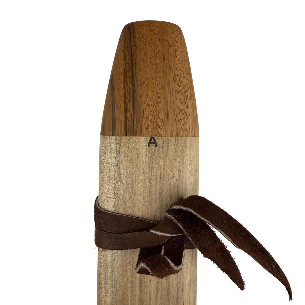 Native American Drone Flute in A minor by Nash Tavewa, Maple with Zebrawood Mouthpiece 