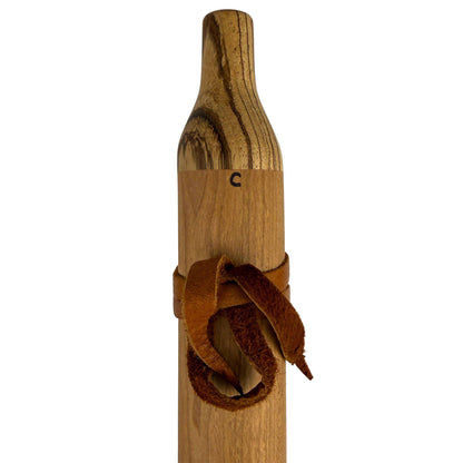 Native American Flute in Low C Minor by Nash Tavewa, Cherry with Zebrawood Mouthpiece 
