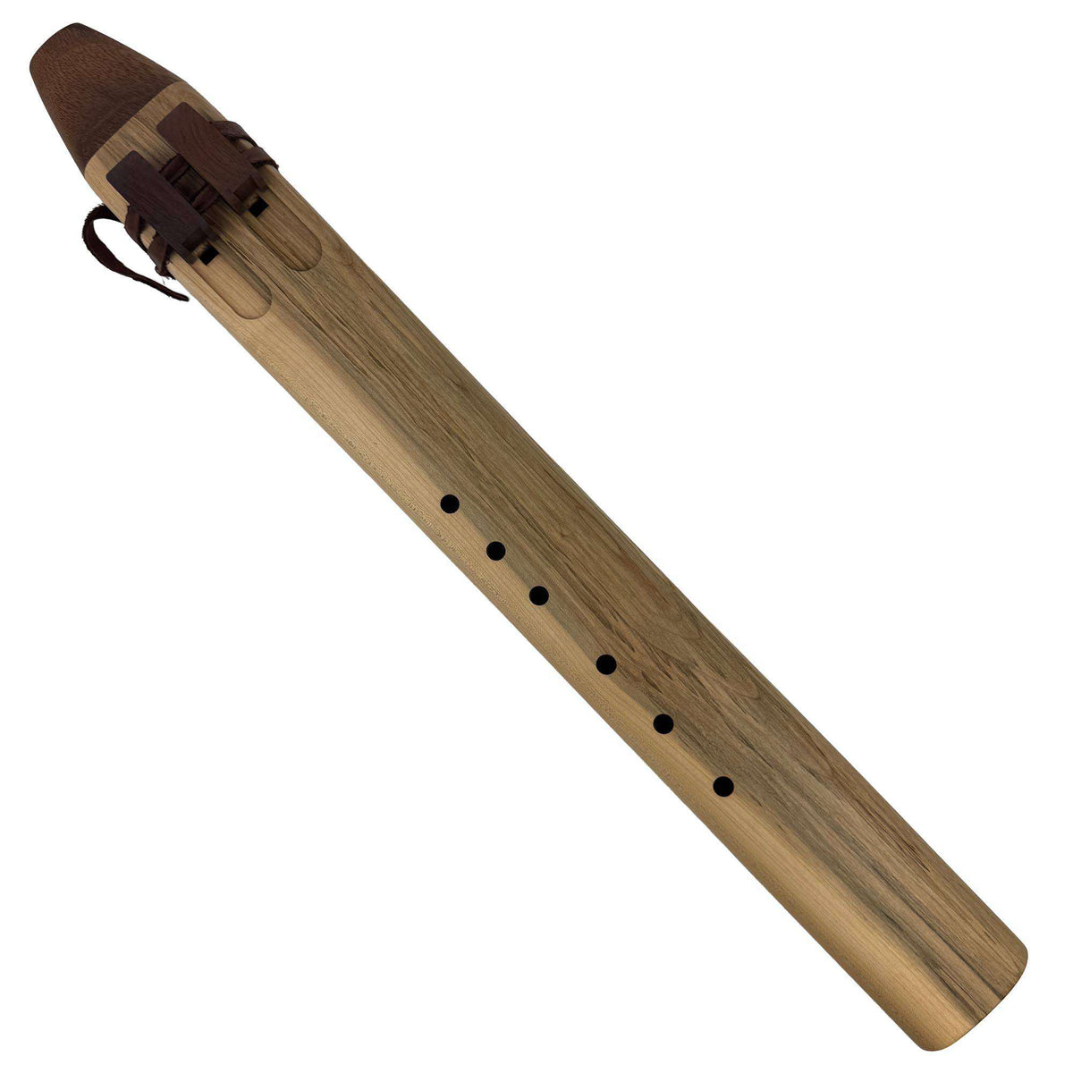 Native American Drone Flute in D minor by Nash Tavewa, Maple with Acacia Mouthpiece 