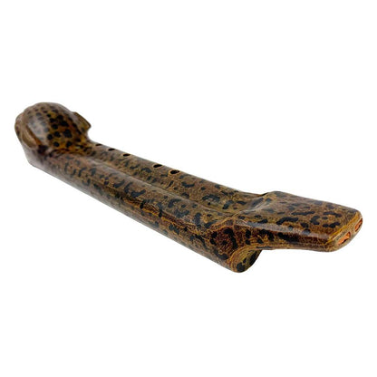 Native American Jaguar Double Flute in G # Minor (440 Hz) by Nash Tavewa, Ceramic 