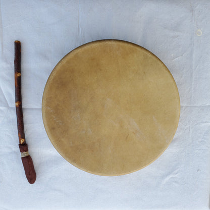 Elk Rawhide Hand Drum 18-inch, with Beater, by Nash Tavewa Native American Drums Nash Tavewa   