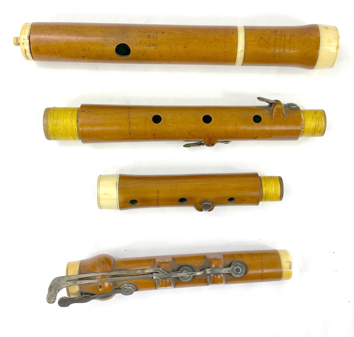Early Classical Flute, Goulding & Co., London, boxwood and ivory Flutes Lark in the Morning   