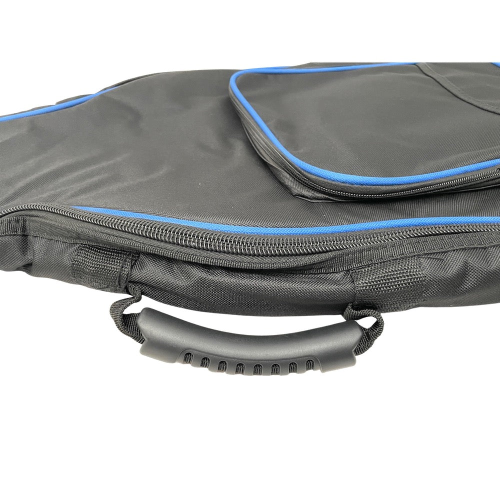 Armor Heavy Padded Black Dreadnought Acoustic Guitar Gig Bag with Blue Piping Guitar Case Armor   