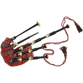 Highland Pipes, full size, ebony, with hardcase Bagpipes Lark in the Morning   