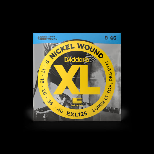 D'Addario Electric Guitar Nickel Wound, Super Light Top / Regular Bottom Set, EXL125 Accessories_Strings D'Addario   