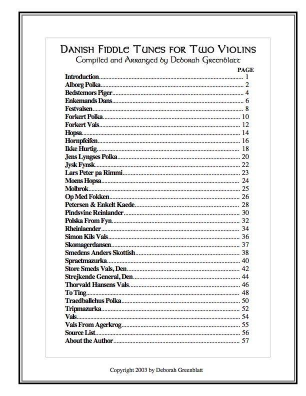 Danish Fiddle Tunes for Two Violins Media Greenblatt & Seay   